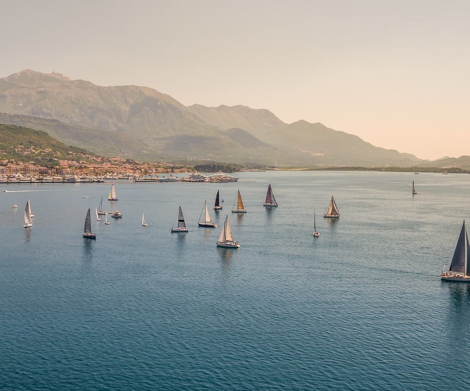 Sailing boats on Bay of Kotor