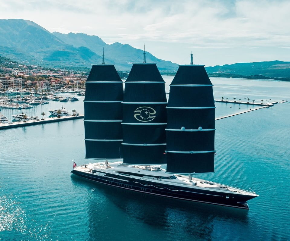 Yacht in Porto Montenegro Marina