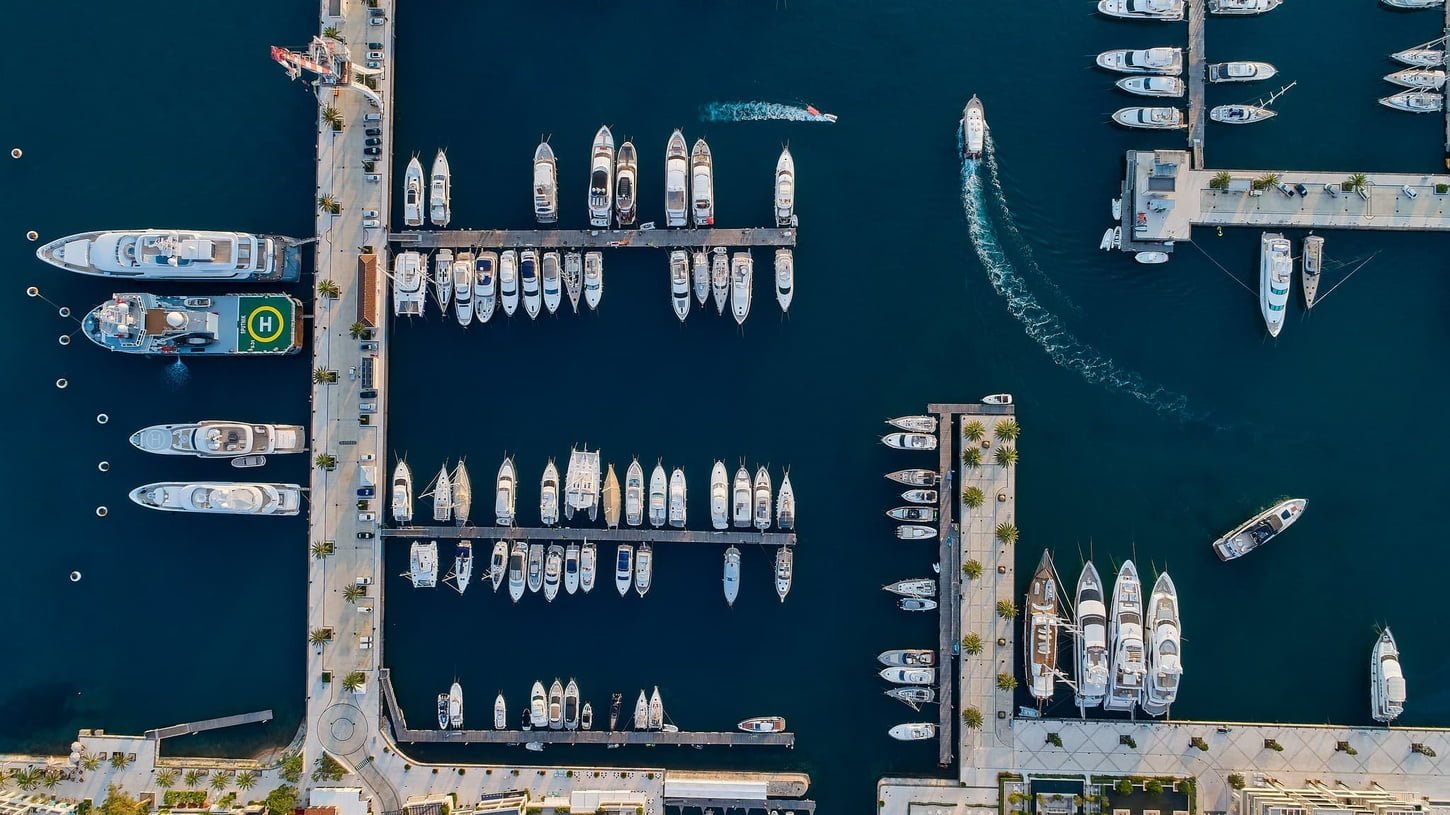 Aerial view of Porto Montenegro Marina