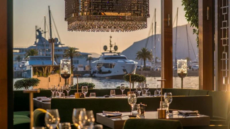 Marina and restaurant view