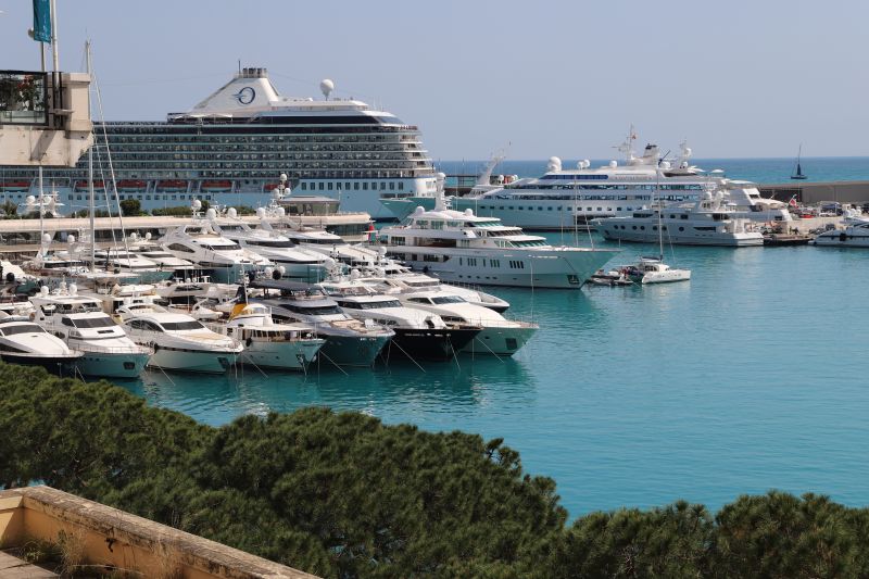 Boats and superyachts in Port Hercule marina in Monaco