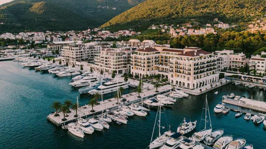 Regent Porto Montenegro five-star hotel overlooking the marina in Tivat.