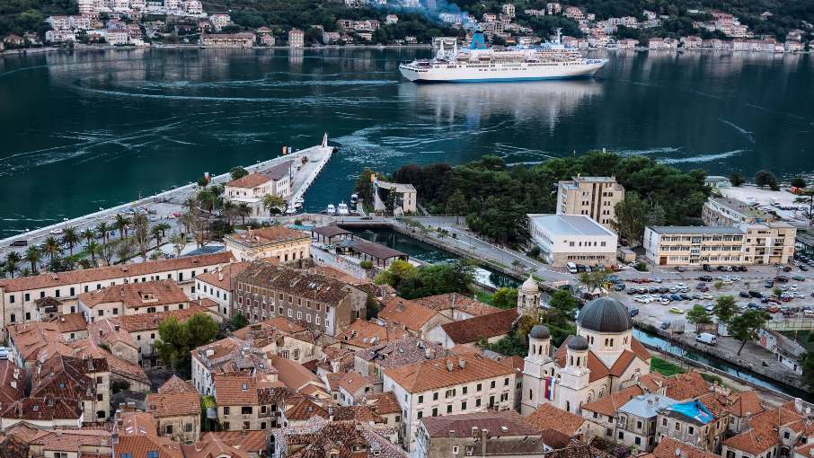 Panoramic view of Kotor Old Town and Bay of Kotor from Lovćen.